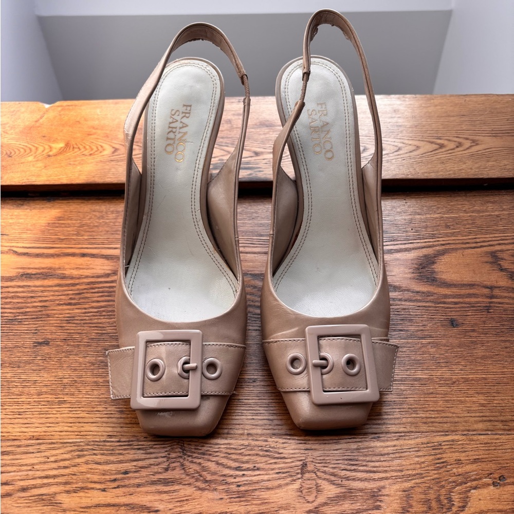 Franco Sarto Nude slingback heels